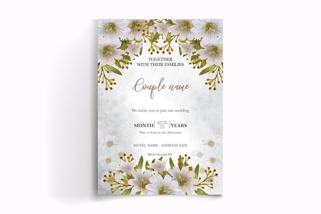 modèles d'invitation florale de mariage