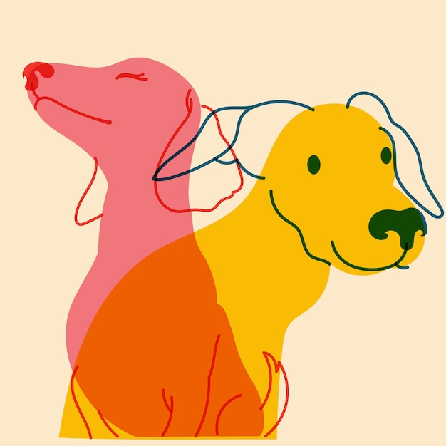 Modèles de logo d'affiche d'insigne d'avatar de chiens imprimer Illustration vectorielle