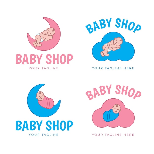 Modèles de logo bébé détaillés