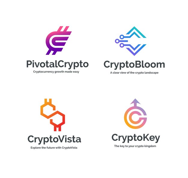 Vecteur modèles de logo de crypto-monnaie premium