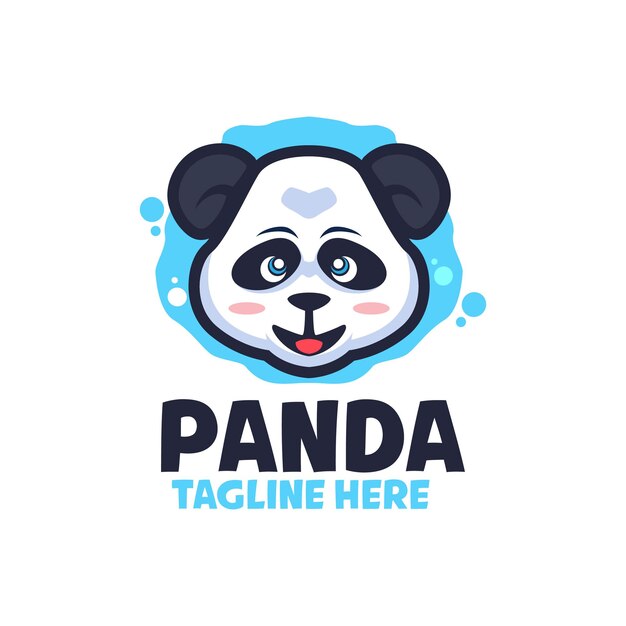 Modèles De Logo De Dessin Animé Happy Panda