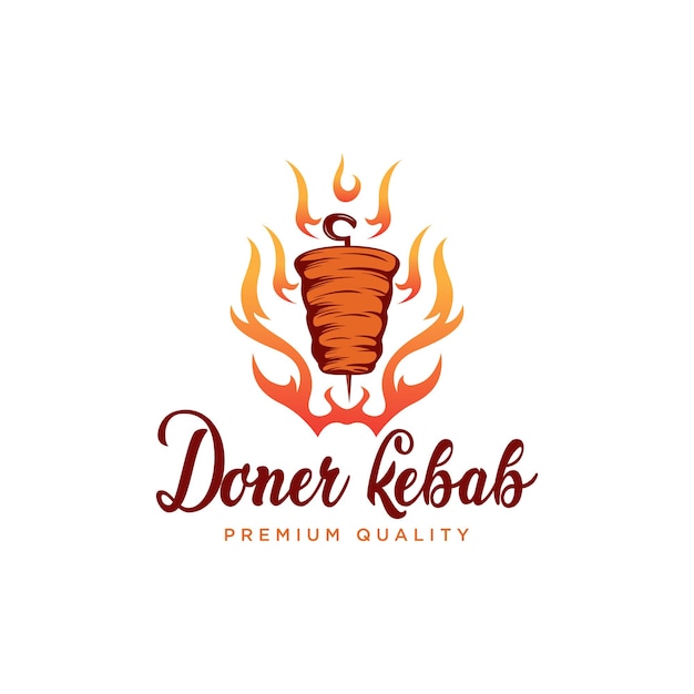 Vecteur modèles de logo doner kebab étiquettes créatives vectorielles pour restaurant de restauration rapide turc et arabe
