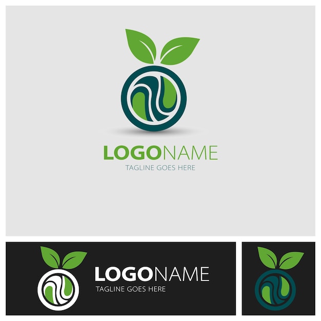 Modèles de logo à la lettre O de conception plate organique