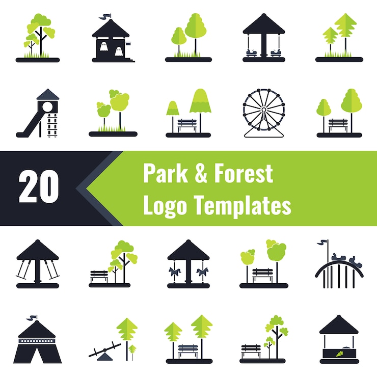 Vecteur modèles de logo park and forest