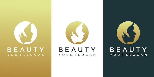 Modèles De Logo De Visage De Beauté