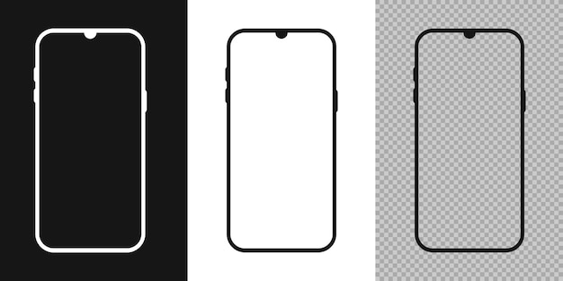 Modèles De Maquette D'icône De Smartphone Vectoriel Avec Fond Transparent
