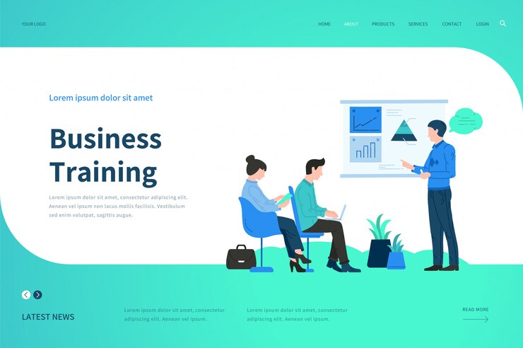 Vecteur modèles de pages web pour la formation commerciale. concept d'illustration moderne pour site web.