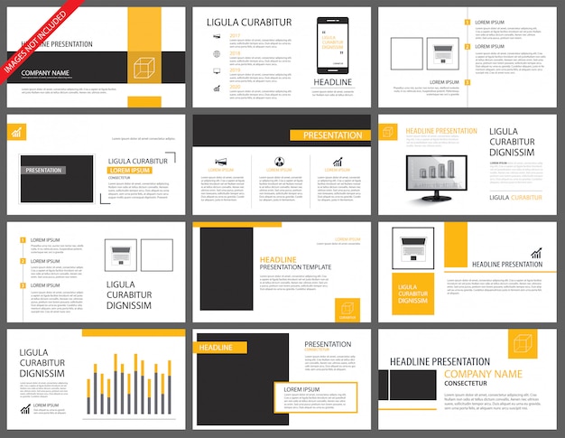 Vecteur modèles de présentation bleu et fond d'éléments infographiques.