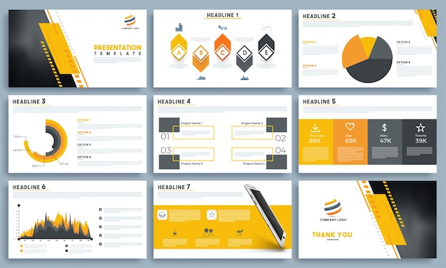 Modèles De Présentation Avec Des éléments Infographiques.