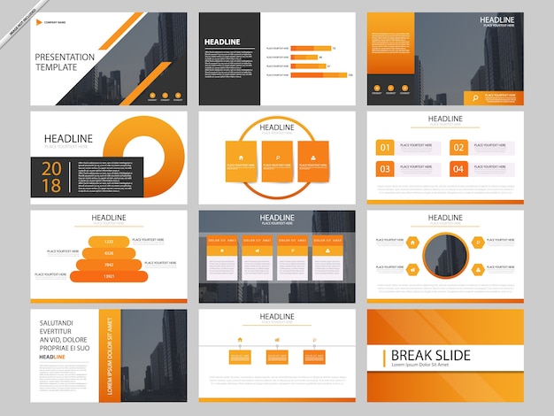 Modèles De Présentation Infographique Orange