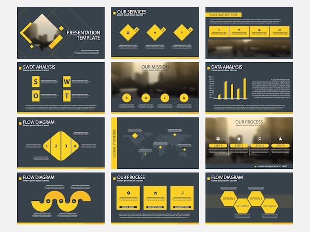 Modèles De Présentation De Yellow Square