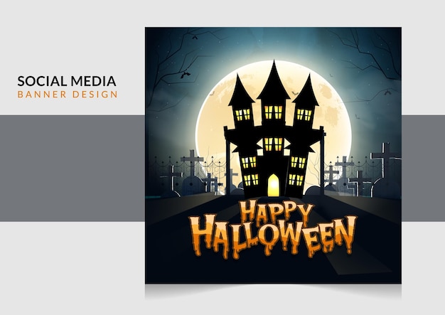 Modèles De Publication Sur Les Médias Sociaux Pour La Promotion De La Soirée D'halloween