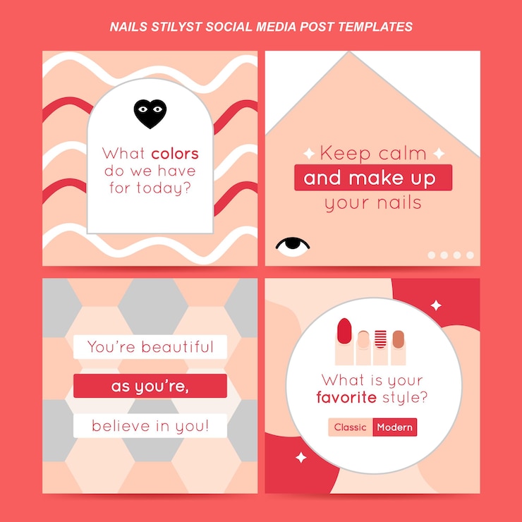 Modèles de publication sur les réseaux sociaux Nails spa