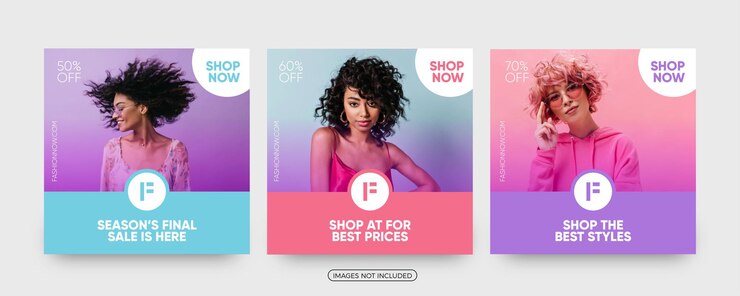Vecteur modèles de publication sur les réseaux sociaux de vente de mode élégante