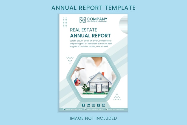 Modèles de rapport annuel d'entreprise de propriété géométrique plat pour société immobilière