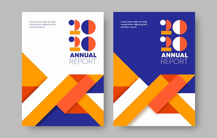 Vecteur modèles de rapport annuel géométrique abstrait