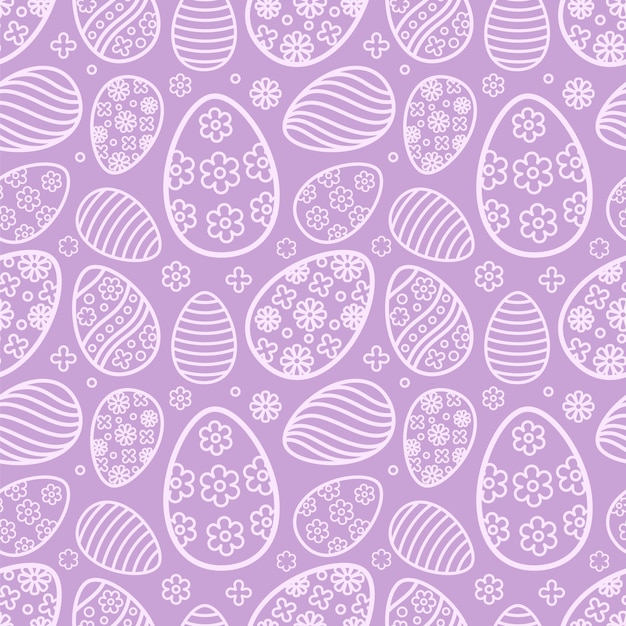 Modèles Sans Couture De Pâques Dans Des Oeufs De Couleur Violet Pastel Avec Collection De Motifs D'ornement