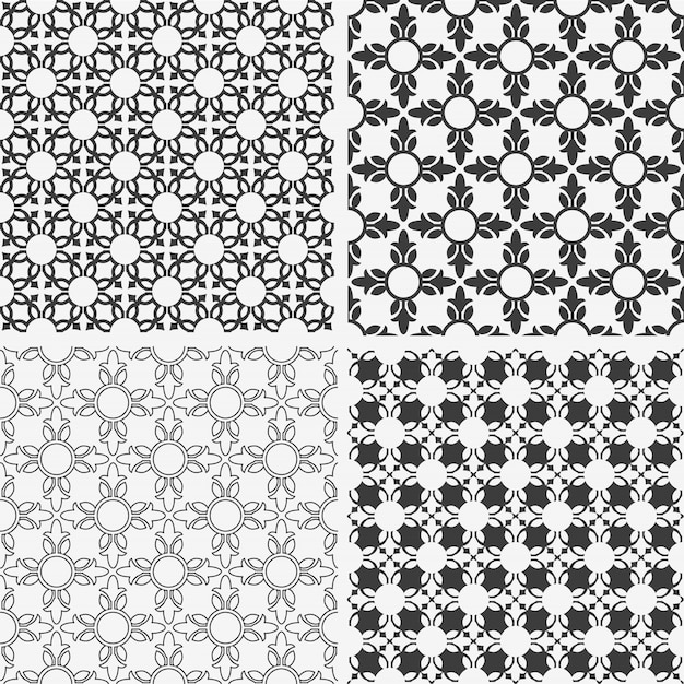 Modèles Sans Soudure Floraux Abstraits Monochromes