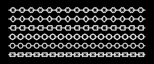 modèles de vecteurs à lignes de chaîne noirs et blancs