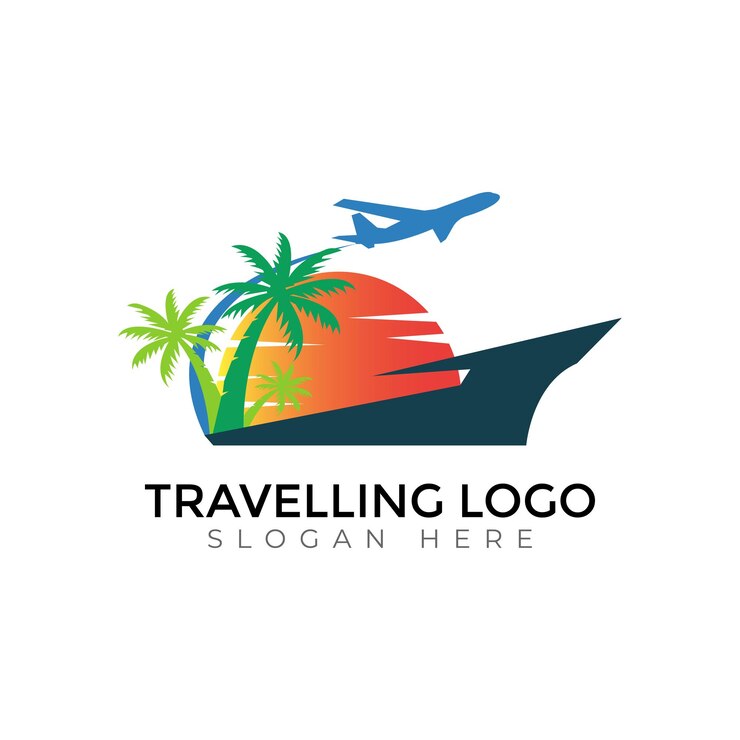 Des modèles de vecteurs de voyage créatifs, une typographie abstraite, un logo coloré.