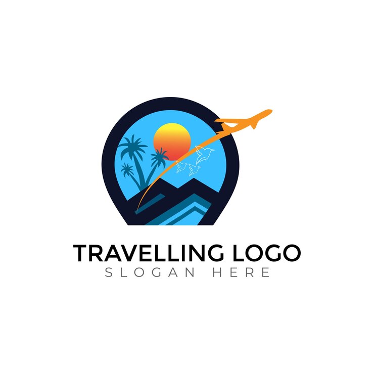 Des modèles de vecteurs de voyage créatifs, une typographie abstraite, un logo coloré.