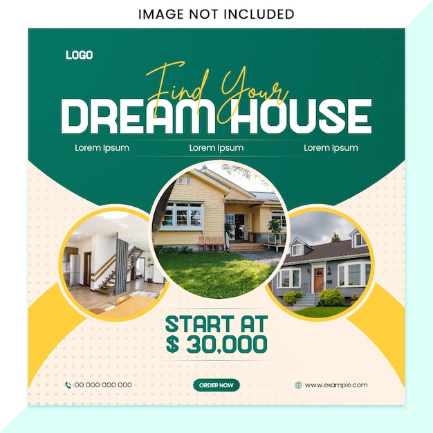 Des modèles vectoriels de haute qualité pour les publications sur les réseaux sociaux immobiliers
