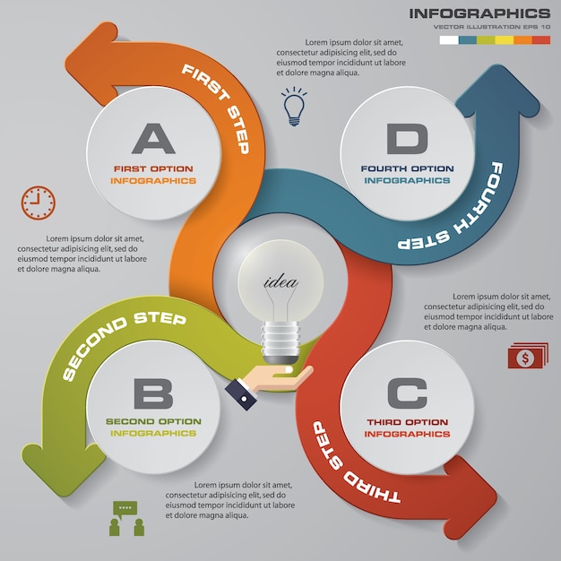 Moderne 4 Options Présentation Affaires Infographie