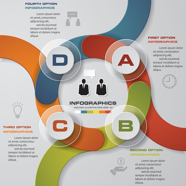 Moderne 4 Options Présentation Affaires Infographie