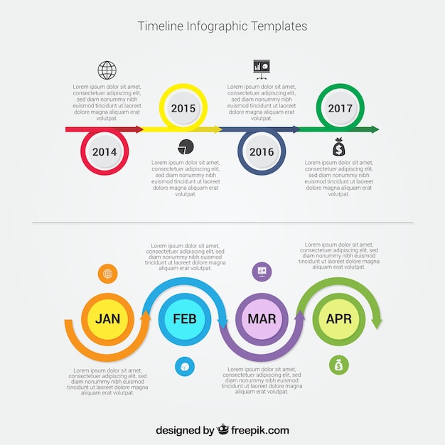 Vecteur moderne calendrier infographique couleur