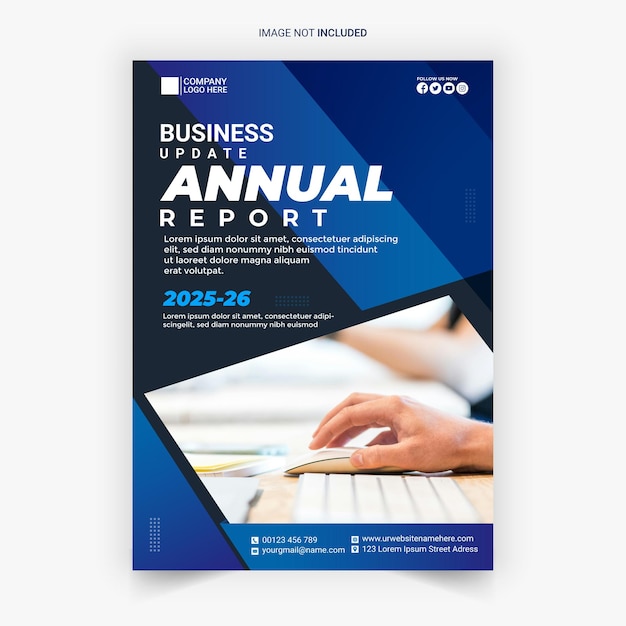 Moderne conception du modèle de dépliant d'affaires du rapport annuel d'entreprise
