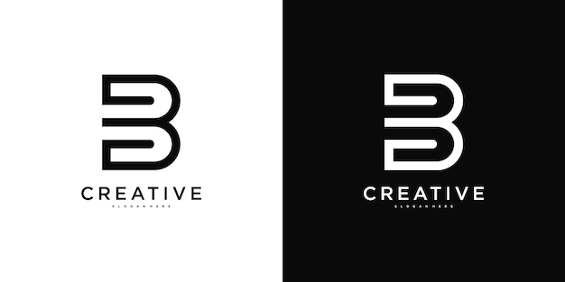 Moderne créatif élégant lettre B modèle de logo Premium Vector