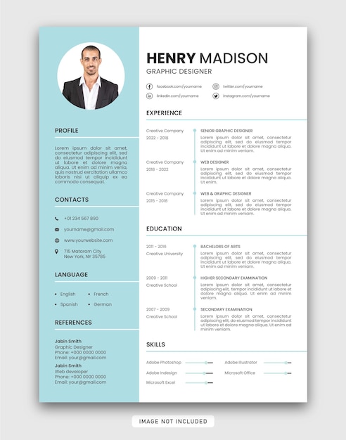 Moderne et minimal modèle de curriculum vitae ou de CV