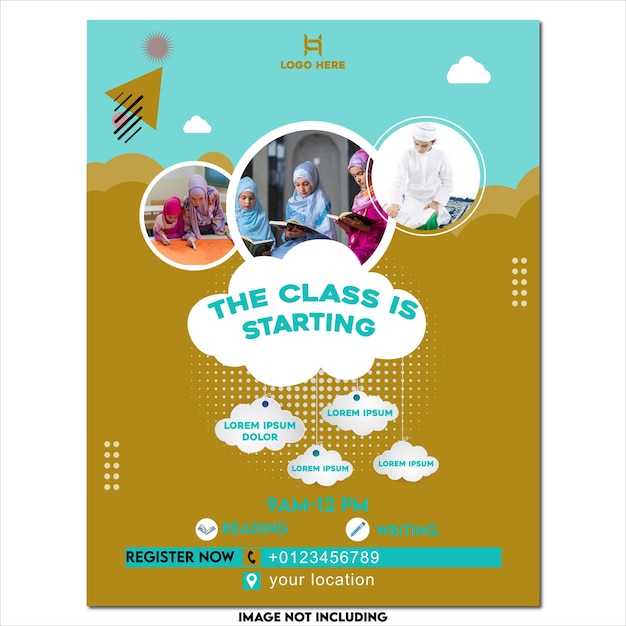 Moderne et minimaliste Admission à l'école de design plat Flyer