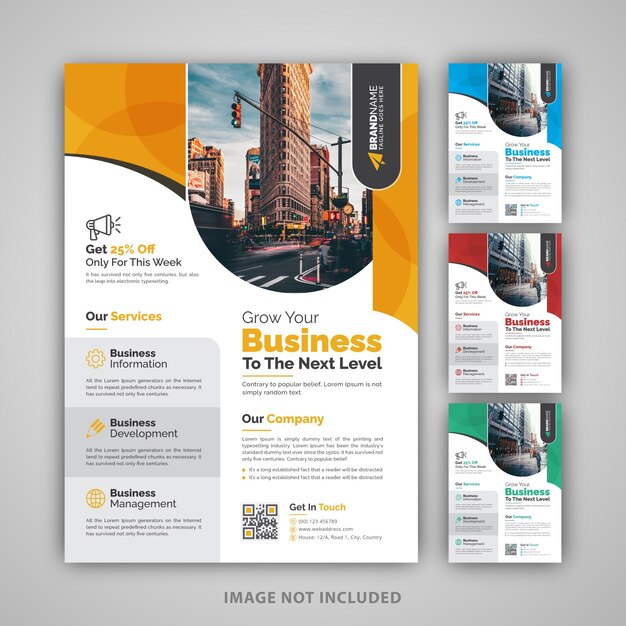 Moderne mise en page de modèle de flyer d'entreprise A4 accrocheur