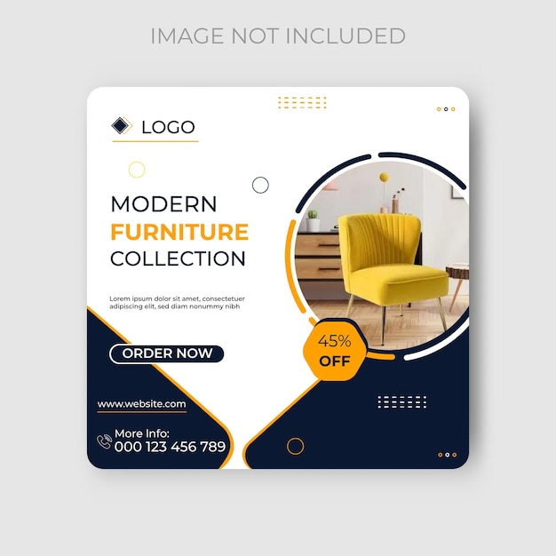 Moderne mobilier modèle de publication sur les réseaux sociaux