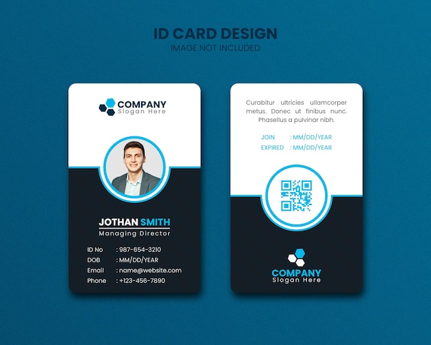 Moderne modèle de carte d'identité pour les employés Professional Office Badge d'identification pour le personnel