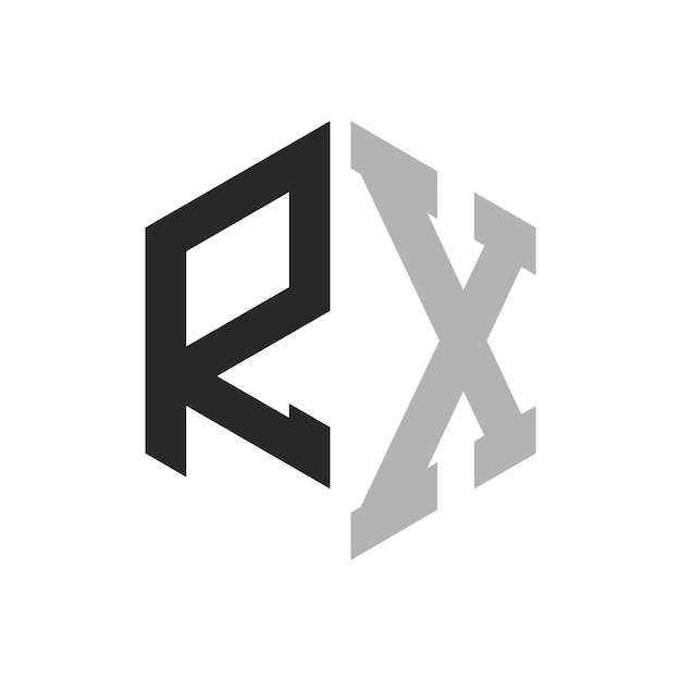 Moderne modèle de conception du logo de la lettre hexagonale RX élégante concept de logo initial de la lettre RX