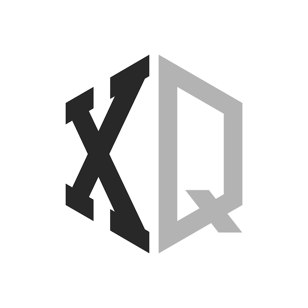 Vecteur moderne modèle de conception du logo de la lettre hexagonale xq élégante concept de logo initial de la lettre xq