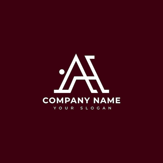 Moderne modèle de conception vectorielle du logo de la lettre Ah