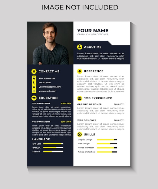 Moderne modèle de CV design vecteur CV minimaliste