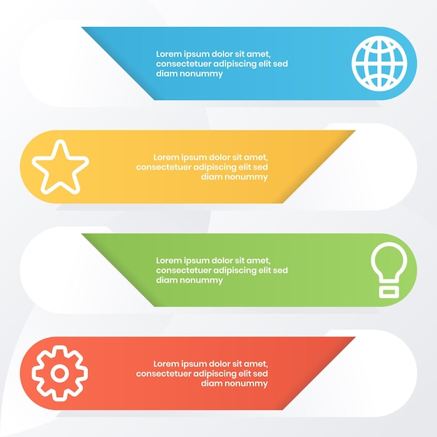Moderne modèle d'infographie avec un style simple et des gradients colorés