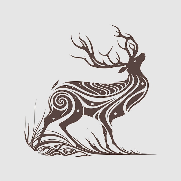 Moderne Modèle De Logo De Cerf Vectoriel Abstrait