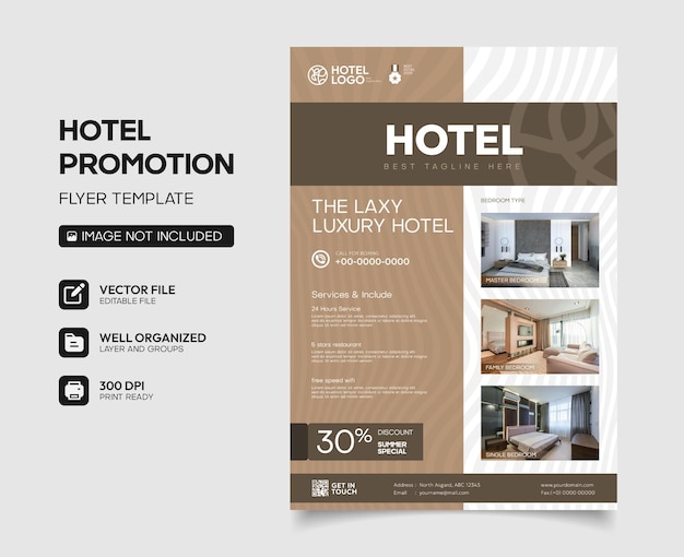 Vecteur moderne modèle de promotion d'hôtel