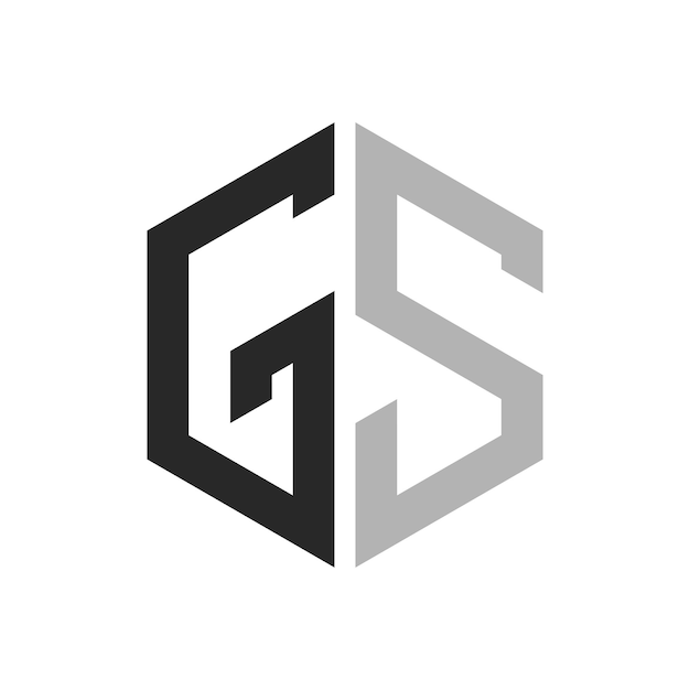 Moderne et unique modèle de conception du logo de la lettre hexagonale GS Concept de logo de la première lettre GS élégant