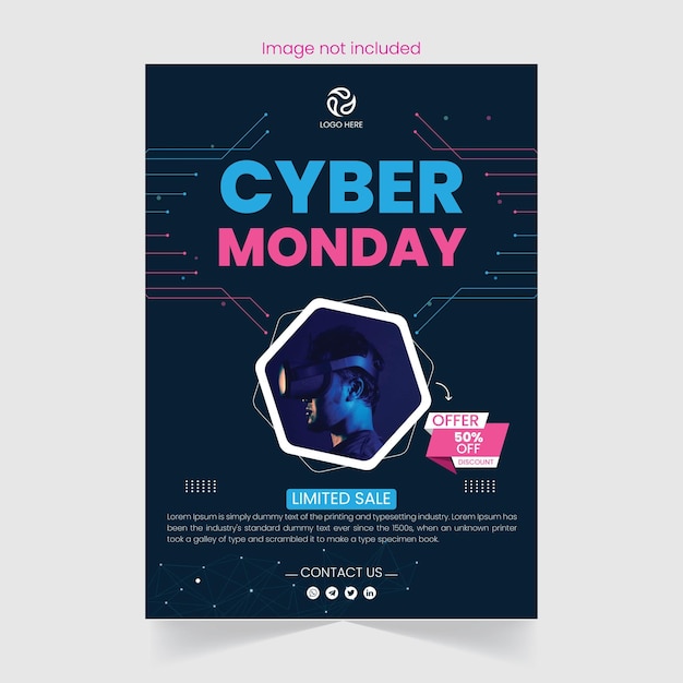 Moderne Vecteur Cyber Lundi Tech Flayer Modèle