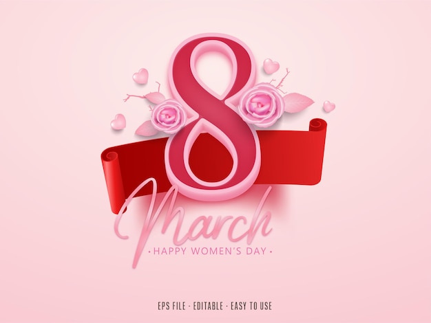 Modifiable 8 Mars Happy Women's Day