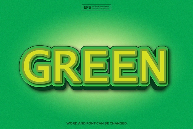 Module de conception d'effet de texte 3D modifiable en vert