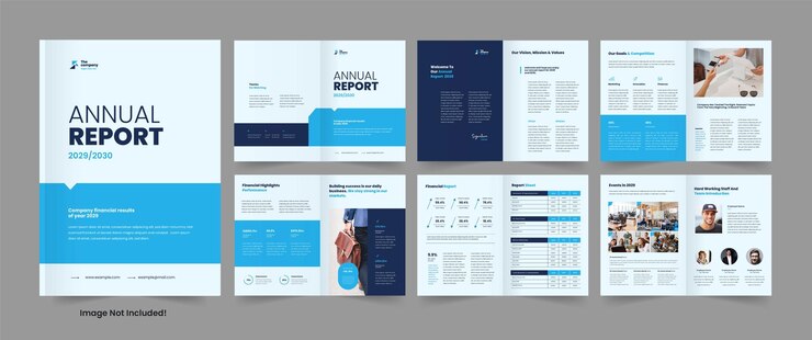 Vecteur module de rapport annuel de l'entreprise et modèle de rapport annuel