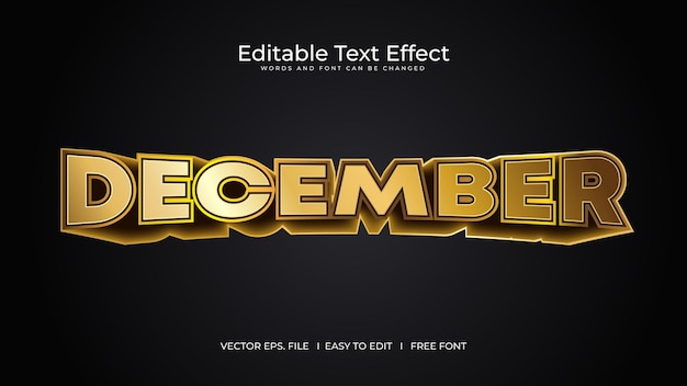 Mois 3D Effet de texte modifiable