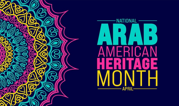 Vecteur le mois d'avril est le mois du patrimoine arabe américain.